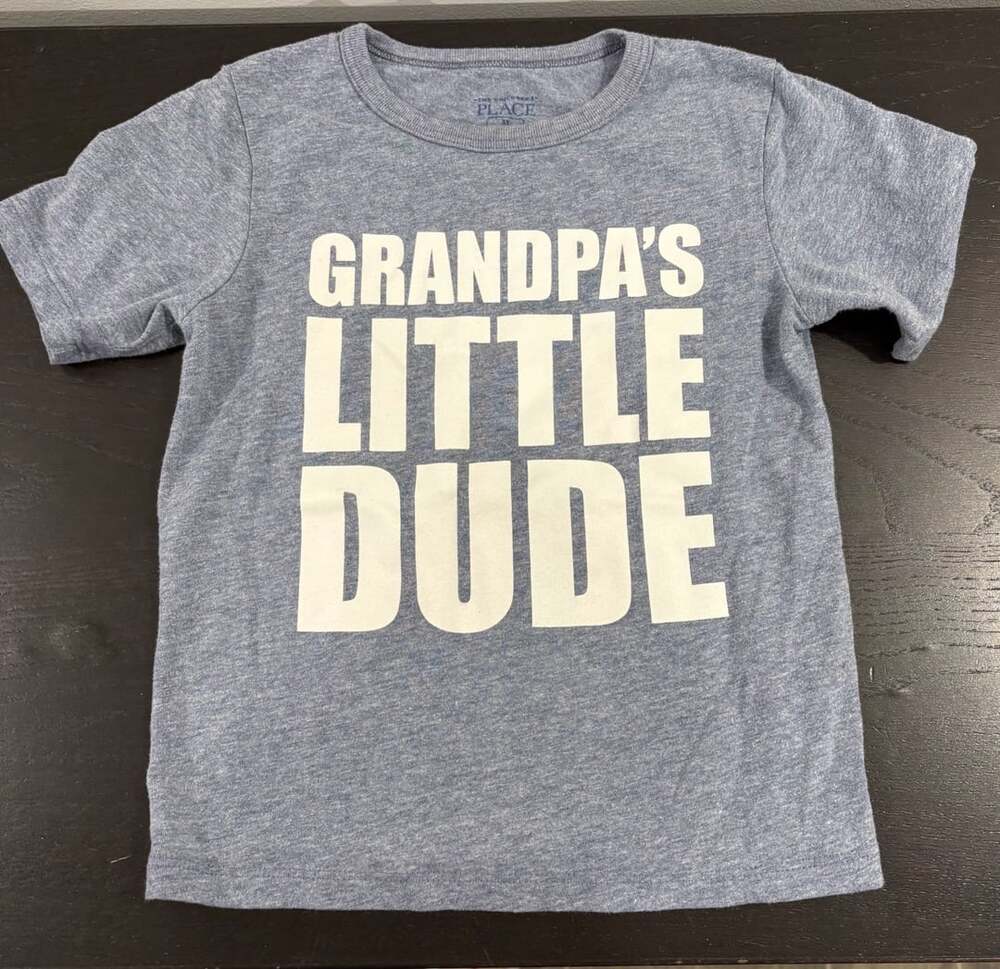 The Children's Place Grandpa's Little Dude T-Shirt Size 3T Blue Heather